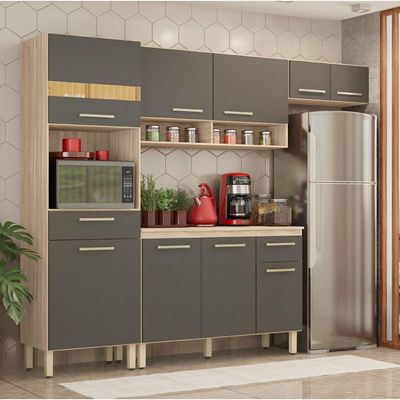 Cozinha Compacta 4 Peças Dama Demóbile Avena/grafito