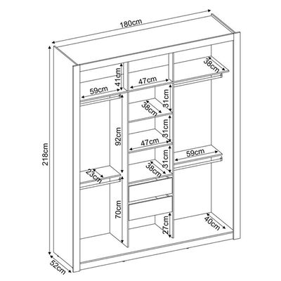 Guarda Roupa Casal 3 Portas Vero 32270 Off White