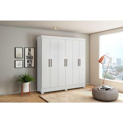 Guarda Roupa 6 Portas Bona Branco