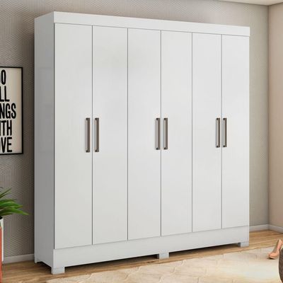 Guarda Roupa 6 Portas Bona Branco