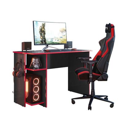 Escrivaninha Gamer West Preto Vermelho