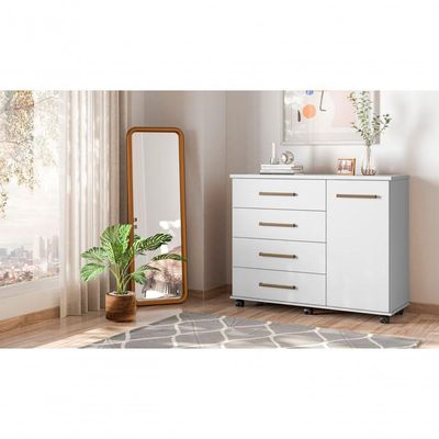 Cômoda Com Rodízios Flynn Branco