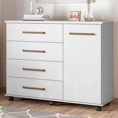 Cômoda Com Rodízios Flynn Branco