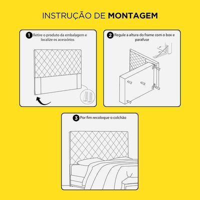 Cabeceira Estofada Box Casal King Size 195cm Suede Preto