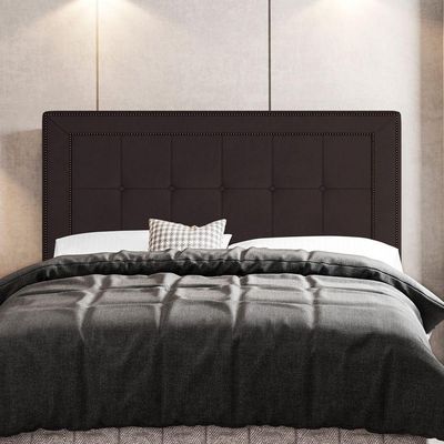Cabeceira Box King Size 195cm Com Tachas E Frame Marrom