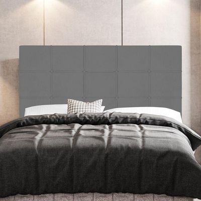 Cabeceira Cama Box Casal King Size Leiria 195cm Suede Cinza
