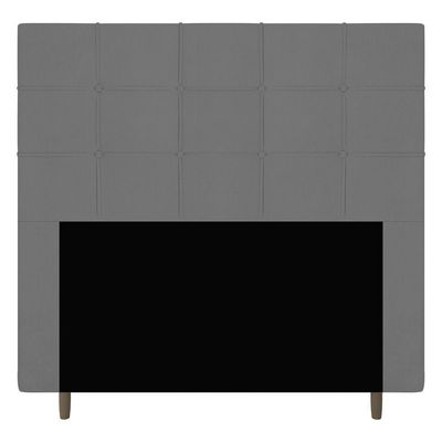 Cabeceira Cama Box Casal King Size Leiria 195cm Suede Cinza