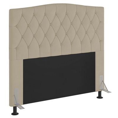 Cabeceira Estofada Box Casal King Size 193cm Com Frame Bege