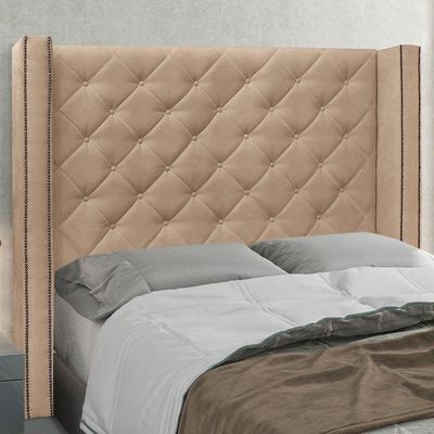 Cabeceira Estofada Box Casal King Size Alteza 195cm Bege