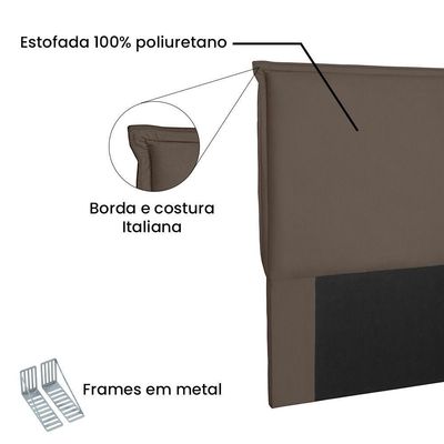 Cabeceira Estofada Box Casal King Size 195cm Caramelo