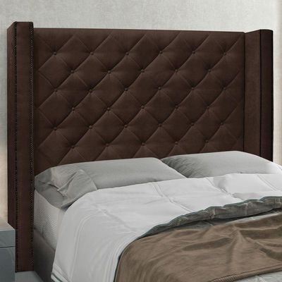 Cabeceira Estofada Box Casal King Size Alteza 195cm Café