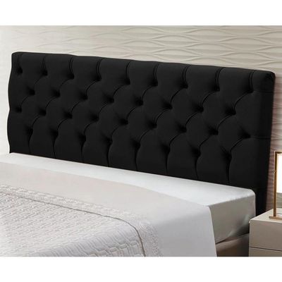 Cabeceira Box Casal King Size Cristal 195cm Corino Preto
