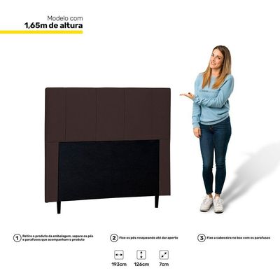 Cabeceira Cama Box Casal King Donna 193cm Corano Marrom