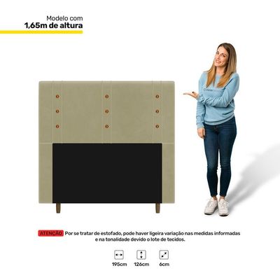 Cabeceira Cama Box Casal King Size Roma 195cm Corano Bege