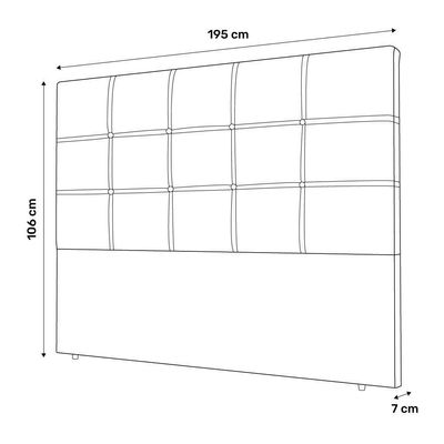 Cabeceira Estofada Box Casal King Size Fiorella 195cm Cinza