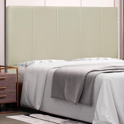 Cabeceira Estofada Box Casal King Size Ravenna 195cm Bege