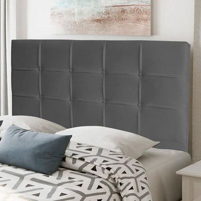 Cabeceira Estofada Box Casal King Size Fiorella 195cm Cinza