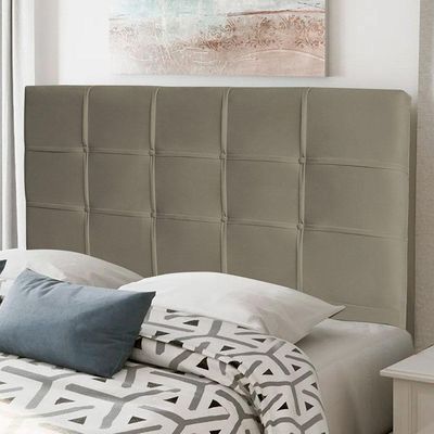 Cabeceira Estofada Box Casal King Size 195cm Bege Escuro