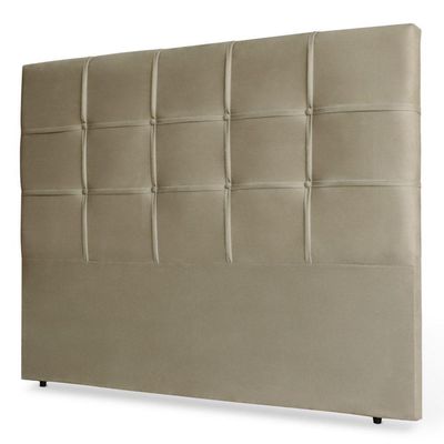 Cabeceira Estofada Box Casal King Size 195cm Bege Escuro