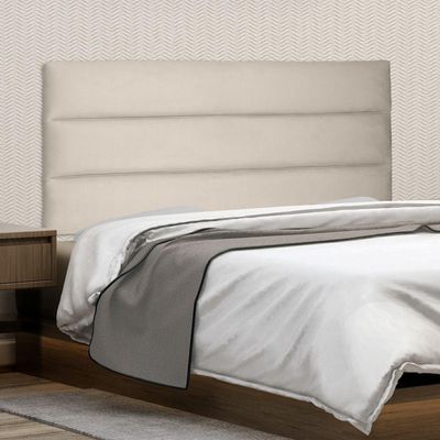Cabeceira Painel Estofada Box Casal King 195cm Suede Bege
