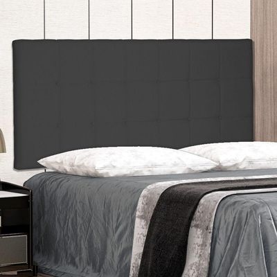 Cabeceira Painel Estofada Box Casal King 195cm Suede Preto