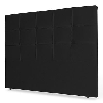 Cabeceira Estofada Box Casal King Size 195cm Corino Preto