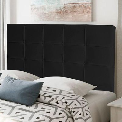 Cabeceira Estofada Box Casal King Size 195cm Corino Preto