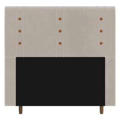 Cabeceira Cama Box Casal King Size Roma 195cm Veludo Bege