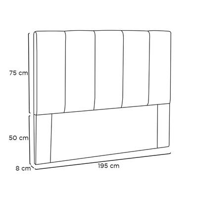 Cabeceira Estofada Box Casal King Size Ravenna 195cm Branco