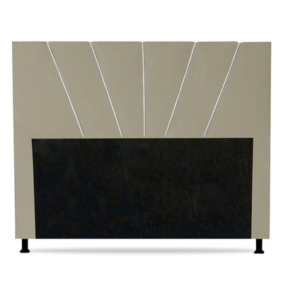 Cabeceira Cama Box Casal King Size Dallas 195cm Veludo Bege