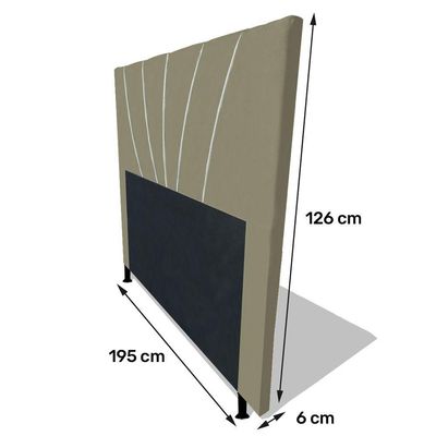 Cabeceira Cama Box Casal King Size Dallas 195cm Veludo Bege