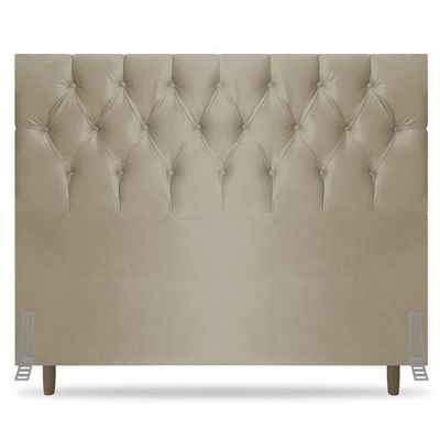 Cabeceira Cama Box Casal King Size Madrid 195cm Suede Bege