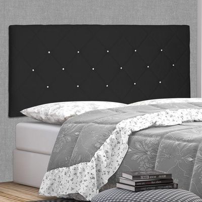 Cabeceira Painel Estofada Box Casal King Tânia 195cm Preto