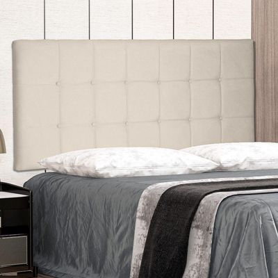 Cabeceira Painel Estofada Box Casal King 195cm Suede Bege