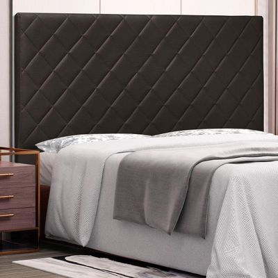 Cabeceira Estofada Box Casal King Size Esmeralda 195cm Marrom