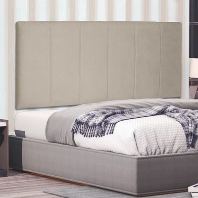 Cabeceira Painel Estofada Box Casal King Ravenna 195cm Bege
