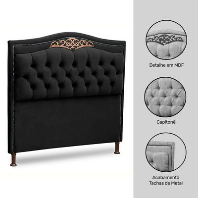 Cabeceira Estofada Box Casal King Size Belize 195cm Chumbo