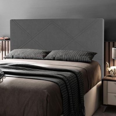 Cabeceira Cama Box Casal King Size Cairo 195cm Linho Cinza