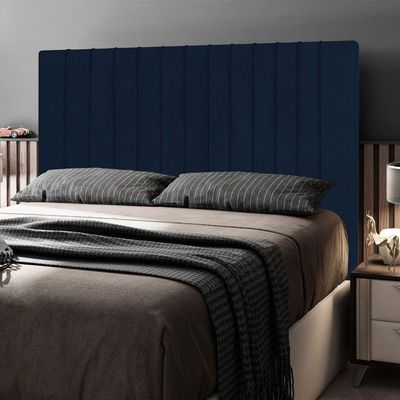 Cabeceira Cama Box Casal King 195cm Veludo Azul Marinho