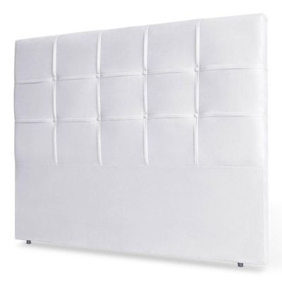 Cabeceira Estofada Box Casal King Size 195cm Corino Branco