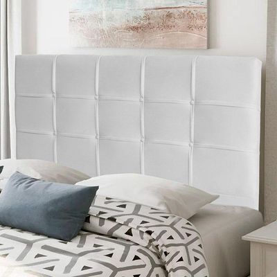 Cabeceira Estofada Box Casal King Size 195cm Corino Branco