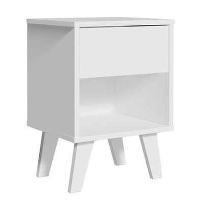 Mesa De Cabeceira Branca Com 1 Gaveta 3235 Madesa Branco