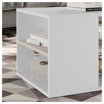 Mesa De Centro Retangular Com Divisória Opala Branco Caemmun