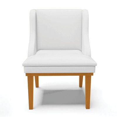 Kit 10 Cadeiras De Jantar Branco Base Madeira Castanho