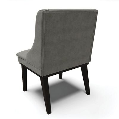 Kit 10 Cadeiras De Jantar Suede Grafite Base Madeira