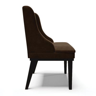 Kit 10 Cadeiras De Jantar Suede Marrom Base Madeira