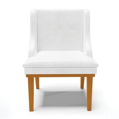 Kit 02 Cadeiras Corano Branco Base Madeira Castanho