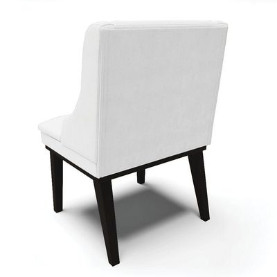 Kit 02 Cadeiras De Jantar Corino Base Madeira Preto Branco