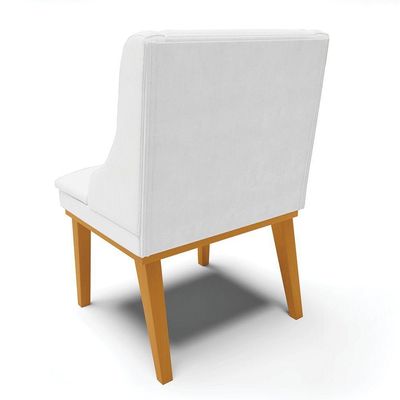 Kit 10 Cadeiras De Jantar Base Madeira Castanho Branco