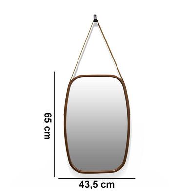 Espelho Retangular Moldura De Plastíco Caramelo 65X43,5 Cm